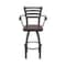 Holland Bar Stool Co Jackie with Arms 30 in. Swivel Bar Stool with Black Wrinkle Finish and Dark Cherry Oak Seat 415 - alternate 5